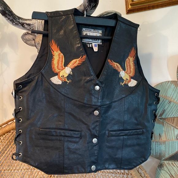 Rare Vintage Addis Genuine Leather Vest - Picture 1 of 4